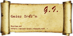 Geisz Irén névjegykártya