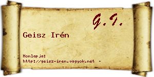 Geisz Irén névjegykártya